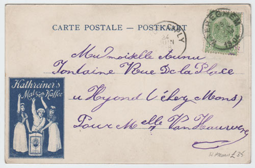 H.Meurier Reverse of Postally used postcard