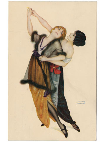 Raphael Kirchner Art Nouveau Postcard - Danseuses de Montmartre