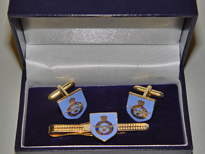 RAF cufflinks and tie pin in display box