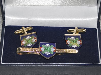 Scots Guards, cufflinks and tie pin set